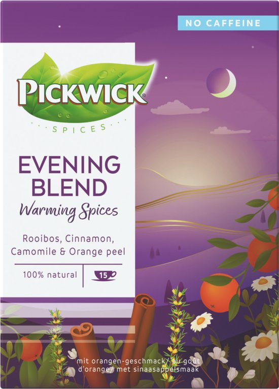Thé Rooibos aux épices chaudes Pickwick Evening Blend - 4 x 15 sachets