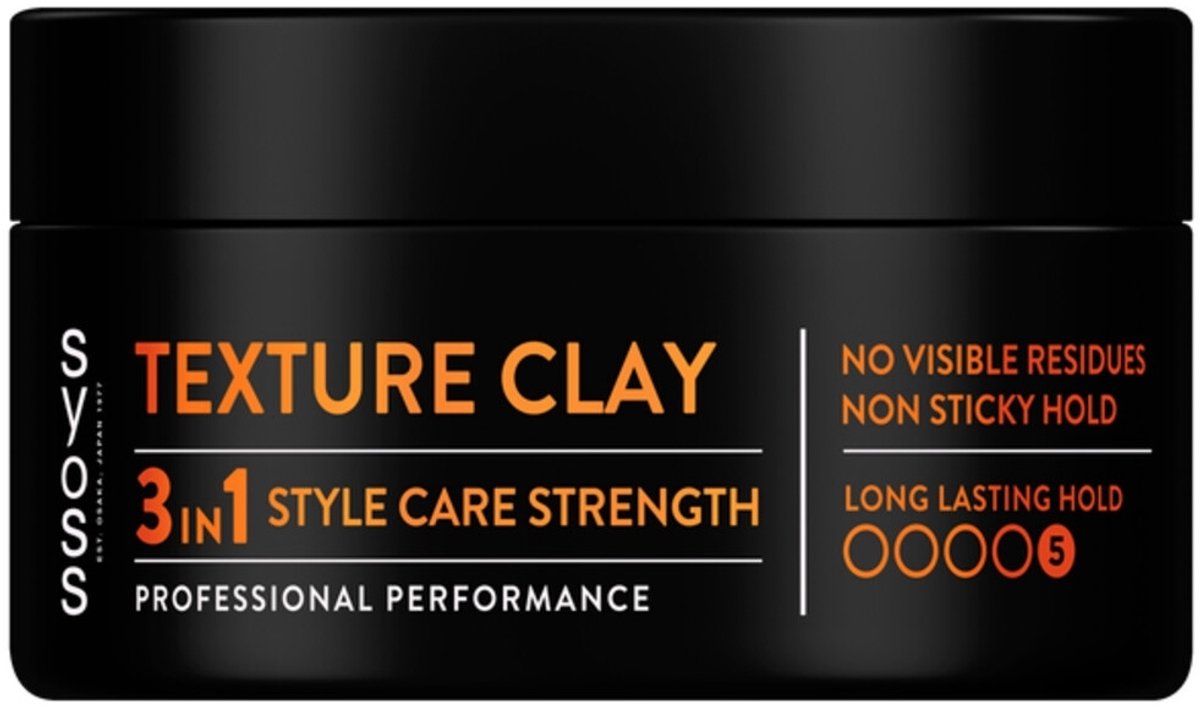 1 x SYOSS - Texture Clay - Verzorging - Langdurige Styling - 100ml - Haartypen - Haarstyling - Texture Clay - Matte Finish - Haar Verzorging