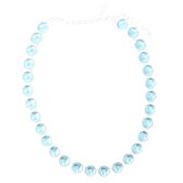 Behave® Dames ketting zilver kleur met blauwe stenen 47 cm