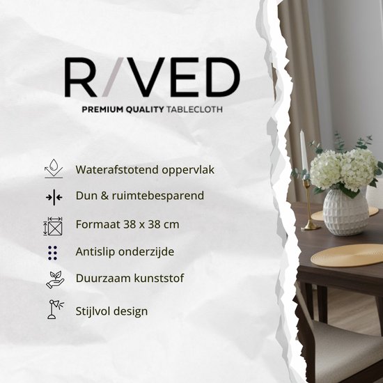 Raved Napperons Maja - Set de 6 pièces - Taffy - Rond - Plastique - Table à manger - Sous-couche - Hydrofuge