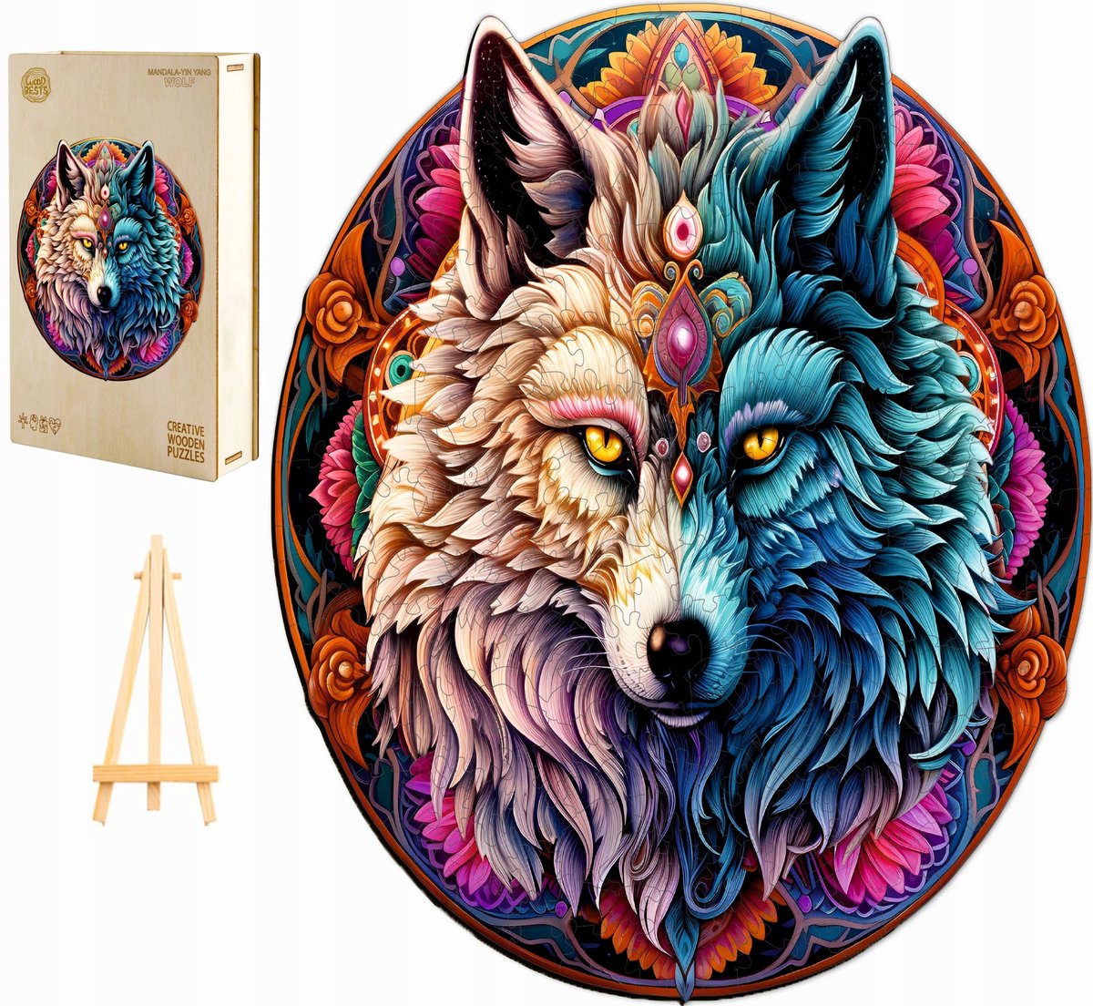 Houten puzzel "Proud Wolf" - 300 stukjes in luxe houten kist