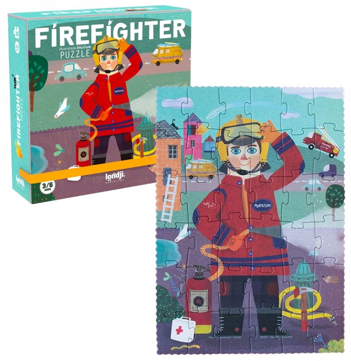 Londji Pocket Puzzle Brandweerman 36 Stukjes