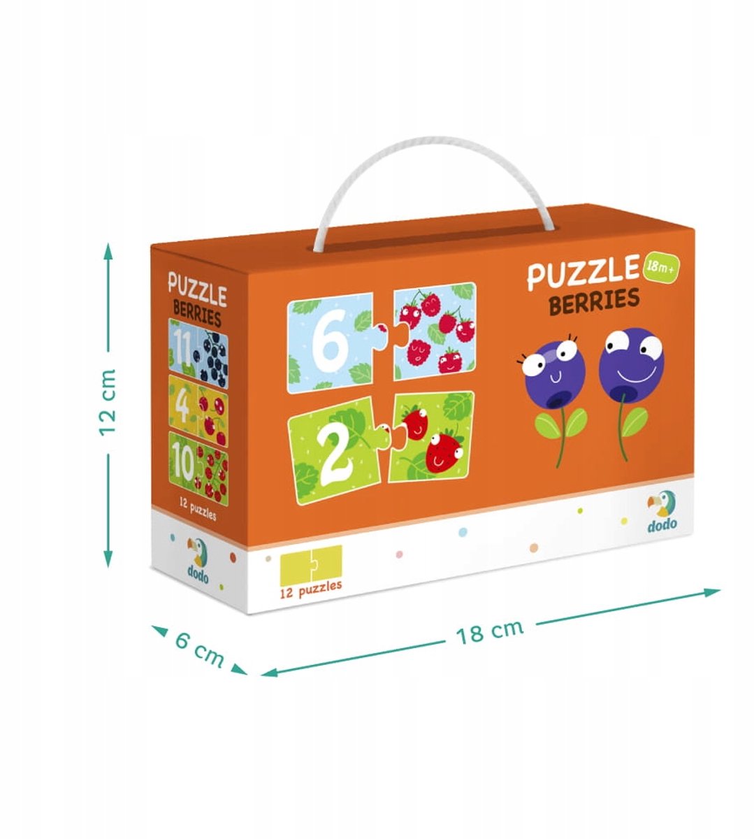 Dodo Duo Puzzels - Cijfers & Bessen (12 Stuks)