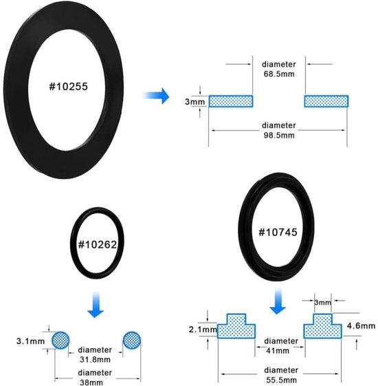 6 stuks O-rubberen mondstukken - O-ring reserveonderdeel geschikt voor Bestway Intex afdichting - zwembad O-ring afdichtringen geschikt voor Intex afdichtingsring zwembadpomp, afdichting zandfilterinstallatie zwembad — afbeelding 3