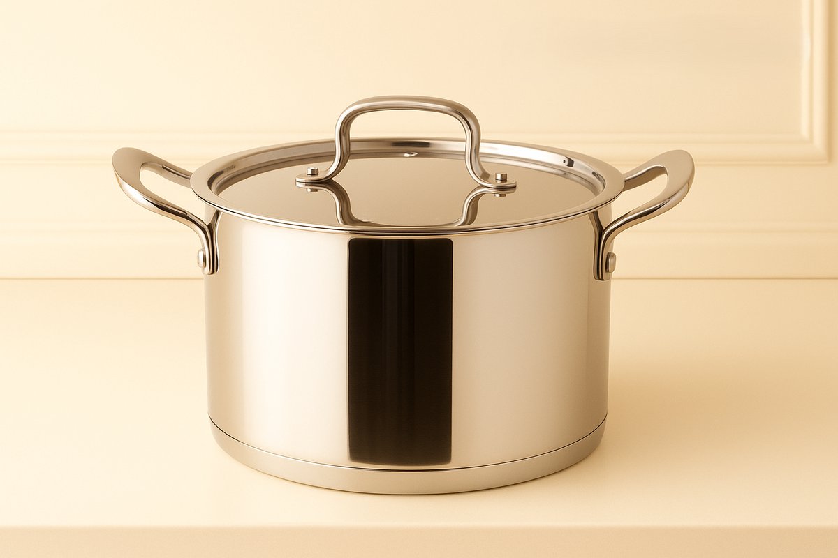 Almina Kookpan met Glazen Deksel - 22cm - 4.5L - Edelstaal - Zilver