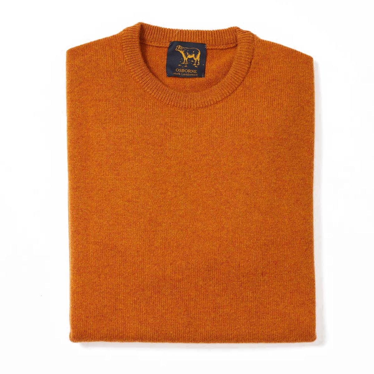 Osborne Knitwear Trui met ronde hals - Sweater heren in Lamswol - Pullover Heren - Oxide - 2XL