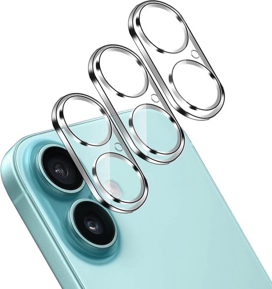 Shield d'objectif d'appareil photo Casemania compatible avec Apple iPhone 17 - 3 pièces - 3x Protection d'objectif d'appareil photo en Glas trempé - Protection d'appareil photo