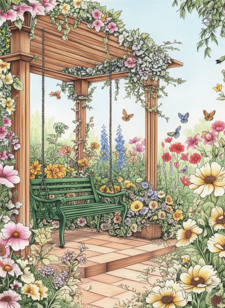 KleurLab® - Bloemenwereld - Luxe Kleurboek voor Volwassenen - Natuur en Tuinen - 48 Kleurplaten op A4 - Enkelzijdig bedrukt — afbeelding 6