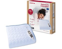 Inventum HN197VB elektrische onderdeken 160x80 cm - 1 persoons - Warmtedeken - 9 warmtestanden - Aparte voetzone - Anti-allergie - Antibacterieel - Turbostand - Fleece - Wit