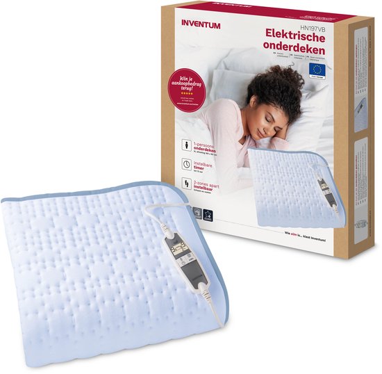 Inventum HN197VB Elektrische Onderdeken 160x80 cm Lichtblauw - Inventum - €82,95