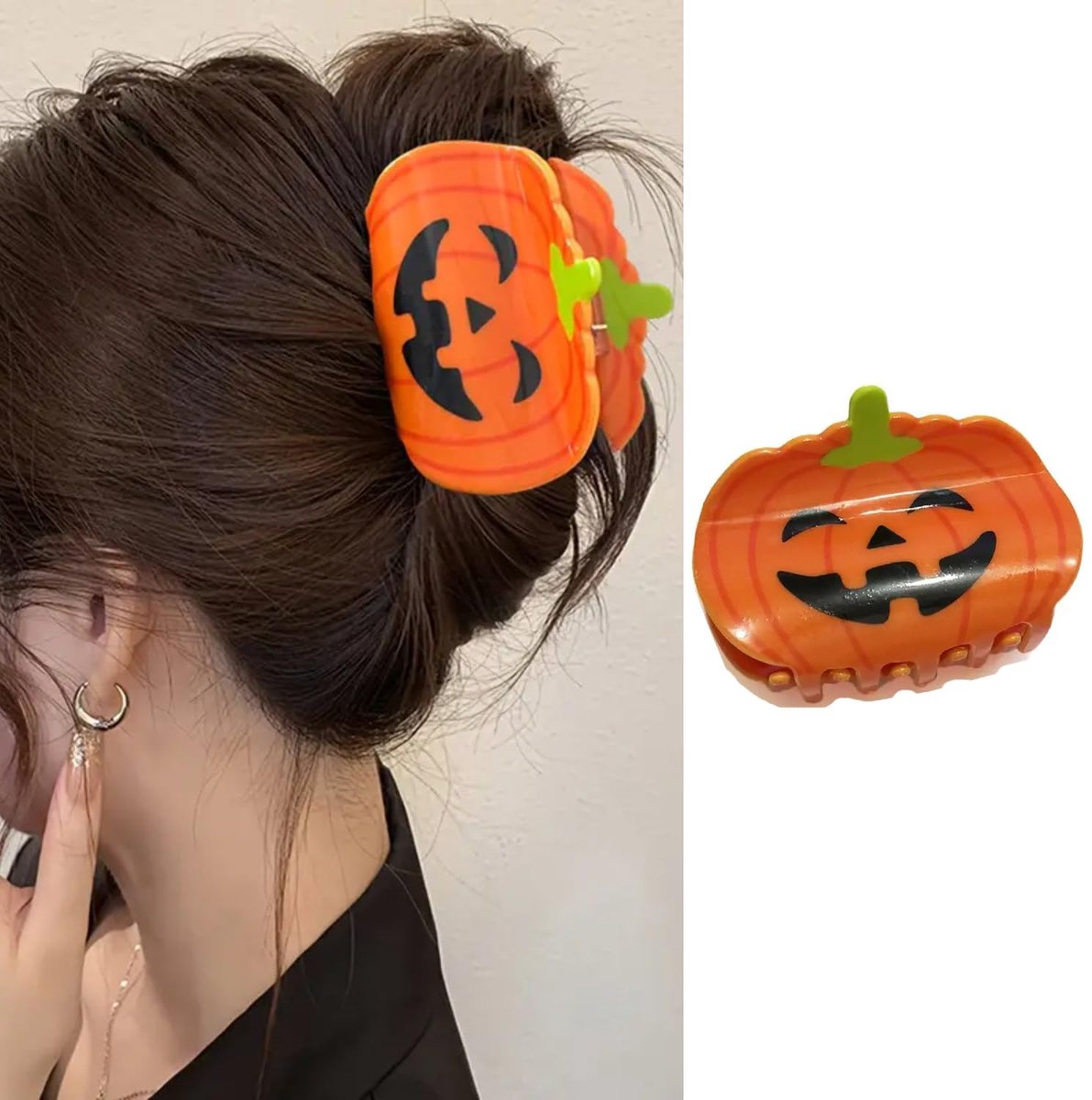 Daity Pompoen haarklemmen - Halloween leuke pompoen haarklemmen - antislip acrylklemmen - schattige oranje pompoen haarklemmen - Halloween feest haaraccessoires - dames - meisjes haaraccessoires