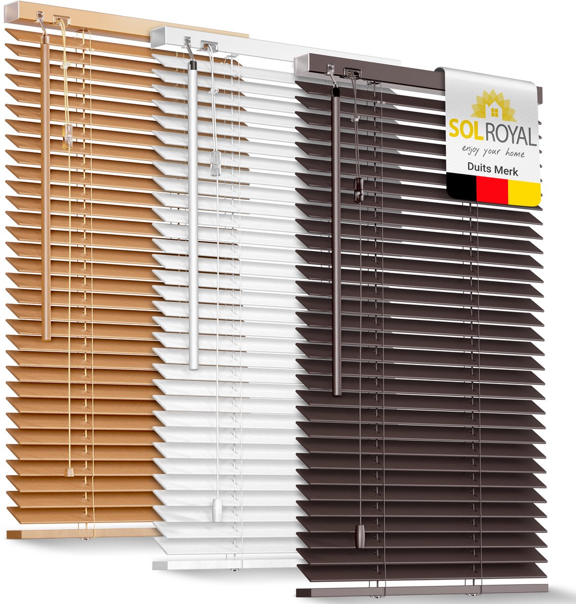 Sol Royal JH3 FSC® gecertificeerd houten Jaloezie SolDecor rolgordijnen in donker bruin 110x160 cm - Milieuvriendelijk geproduceerd