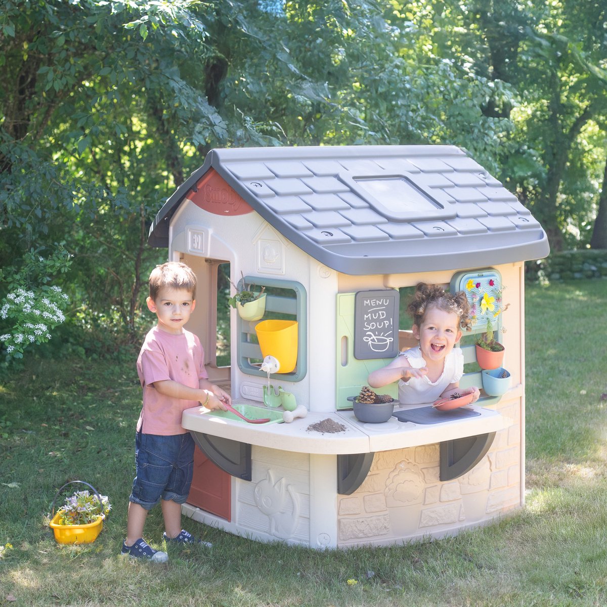 Smoby - Speelhuis met modderkeuken - 16 accessoires inbegrepen - creatief rollenspel — afbeelding 3
