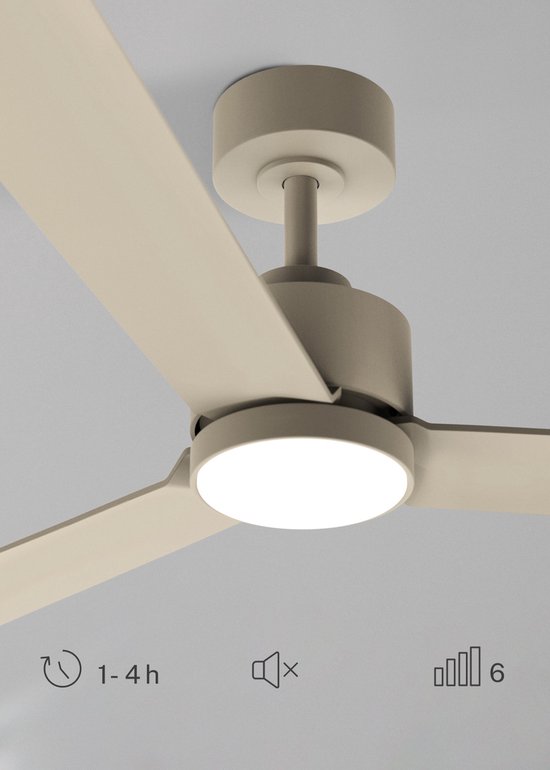 CREATE WIND CLEAR S Plafondventilator met donker houtlicht, met