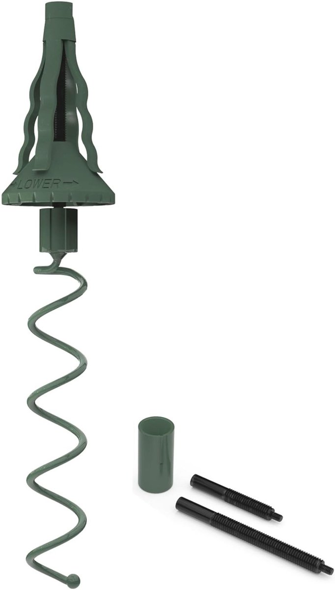 Home & Marker - Kerstboom Piekhouder - Verstelbare Stabilisatiestang - Metaal - Groen - Universeel - STABLESTAR