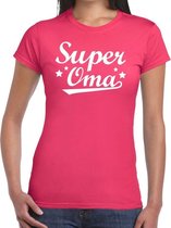 Super oma cadeau t-shirt fuchsia roze dames - kado shirt voor grootmoeders M