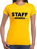 Staff member / personeel tekst t-shirt geel dames 2XL