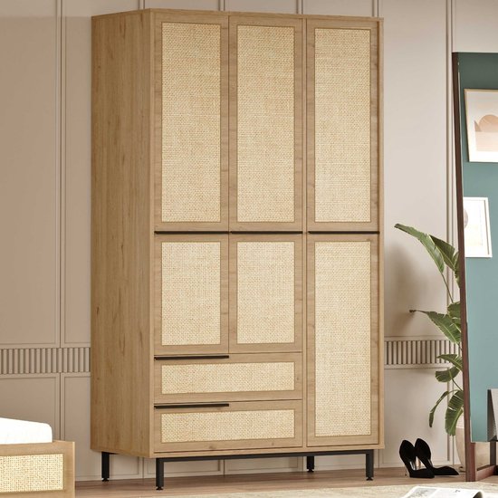 On15 Armoire | 100 % MÉLAMINE | Noyer, Chêne - Asir Group - Armoires de chambre à coucher - Brun - Mélamine|MDF - Armoires de chambre à coucher