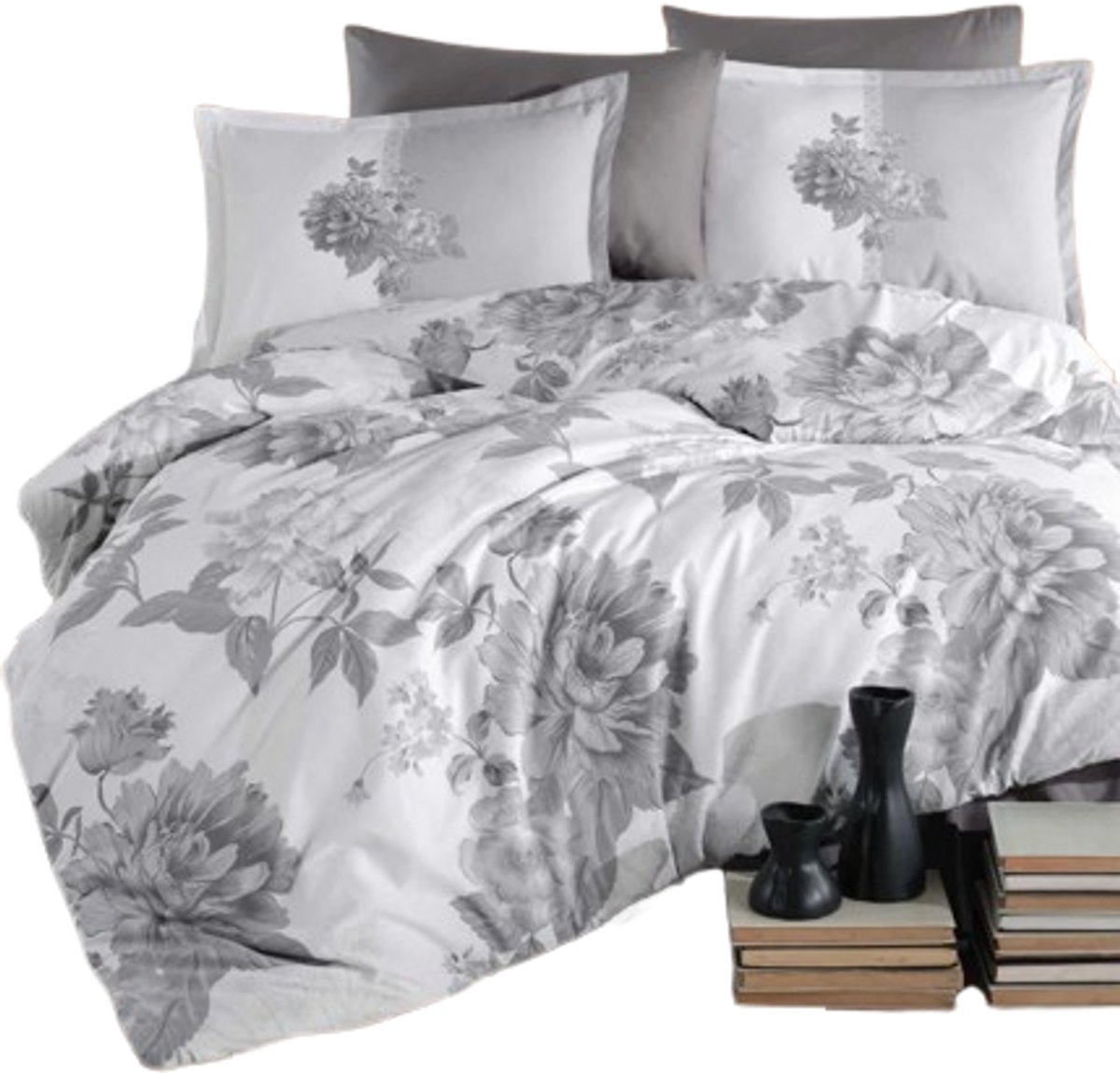 Decoware dekbedovertrek Rohan - Grijs - Katoen (TC144) - Tweepersoons - 200x220 + 2st. 60x70 cm