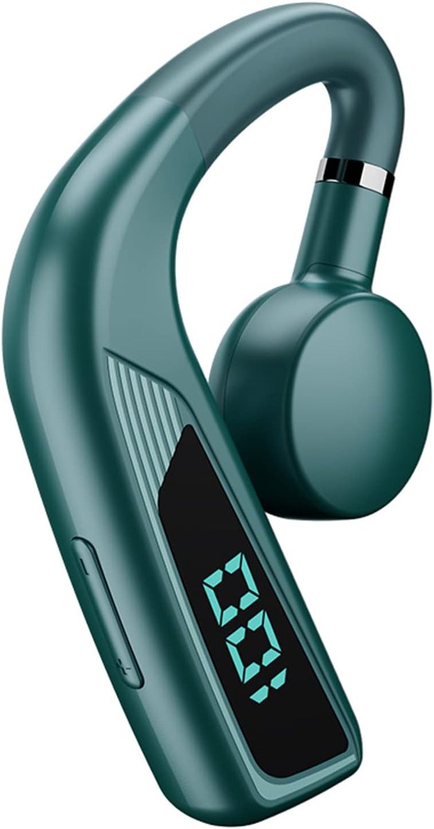 Open Ear Single Ear Bone Conduction - Bluetooth Headset met microfoon en oorhaken - Draadloze Bluetooth 5.3 Air Conduction Oordopjes voor training, hardlopen, sportschool