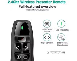 Draadloze Presentatie Klikker | Draadloze presenter, met laser pointer - PowerPoint afstandsbediening
