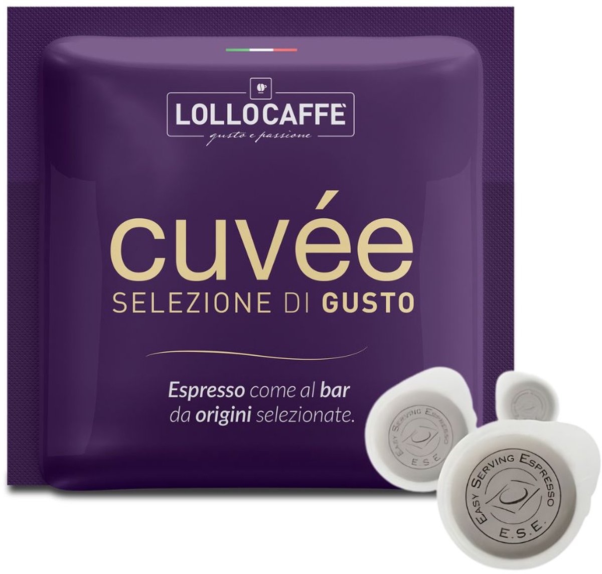 Lollo Caffè "Gran Cuvée" 100 stuks - ESE Koffiepads - Premium koffie uit Napels - Lage zuurgraad, zachte crema - Typische Zuid-Italiaanse koffie