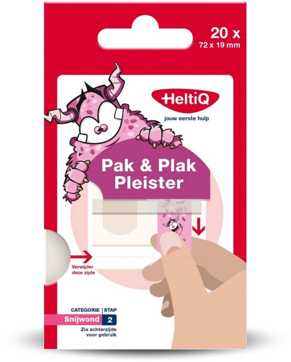 Heltiq Pak & Plak Pleisters Roze - 20 Stuks