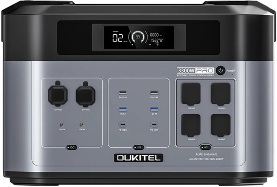 Oukitel Thuisbatterij Bundle 16kWh uitbreidbaar LiFePO4 accu 2200W inverter draagbaar solar power station