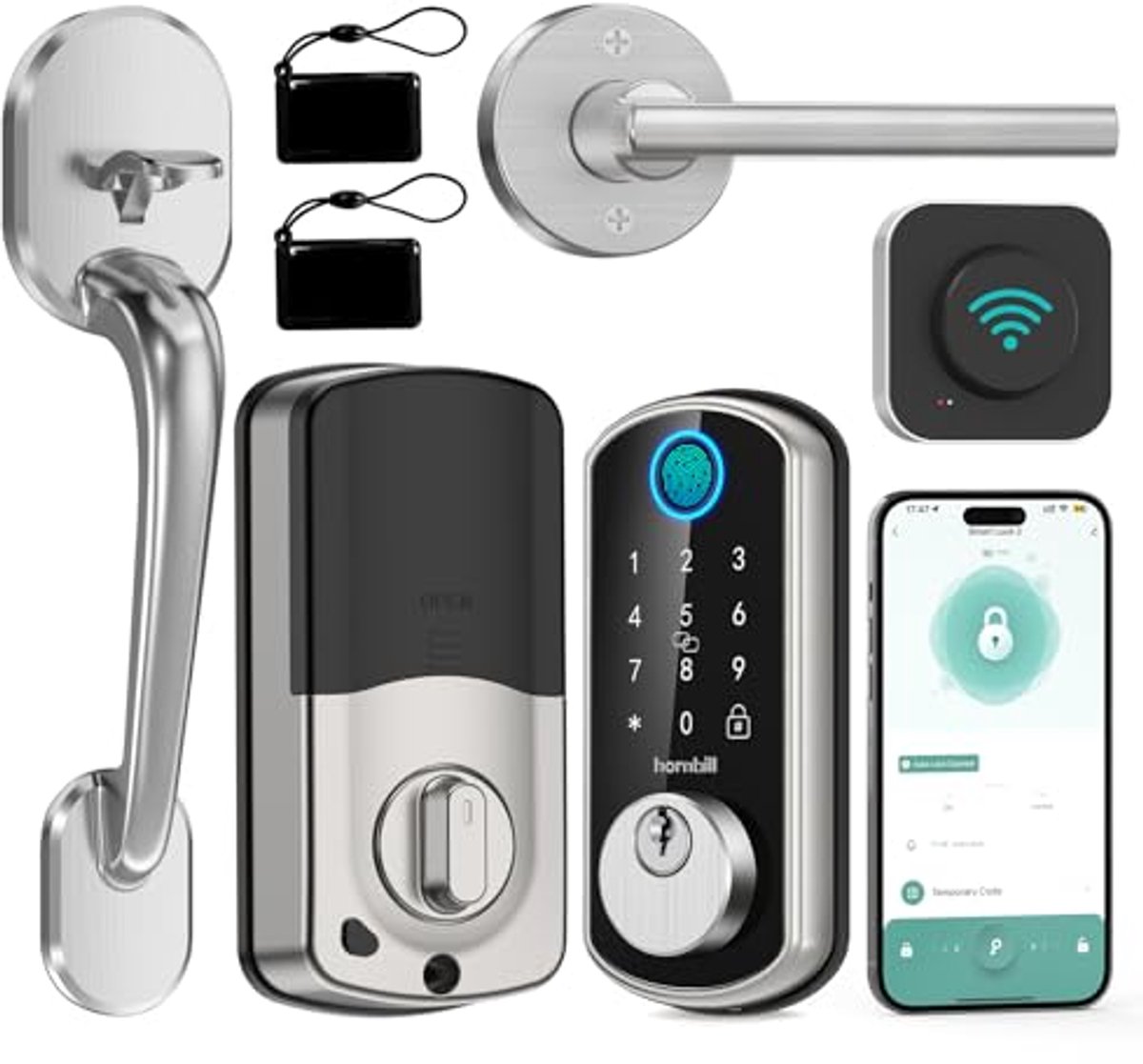 Slimme WiFi Deurslot - Vingerafdruk, Digitaal Toetsenbord & Afstandsbediening