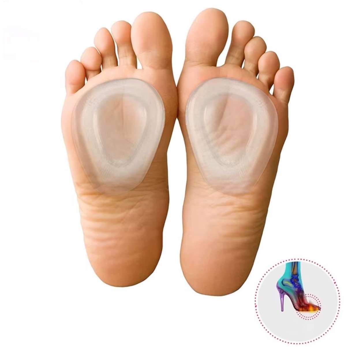 BukkitBow - Siliconen Inlegzolen Voorvoet en Middenvoet - Comfortabele Gel Steunzolen - Antislip en Herbruikbare Schoenzolen