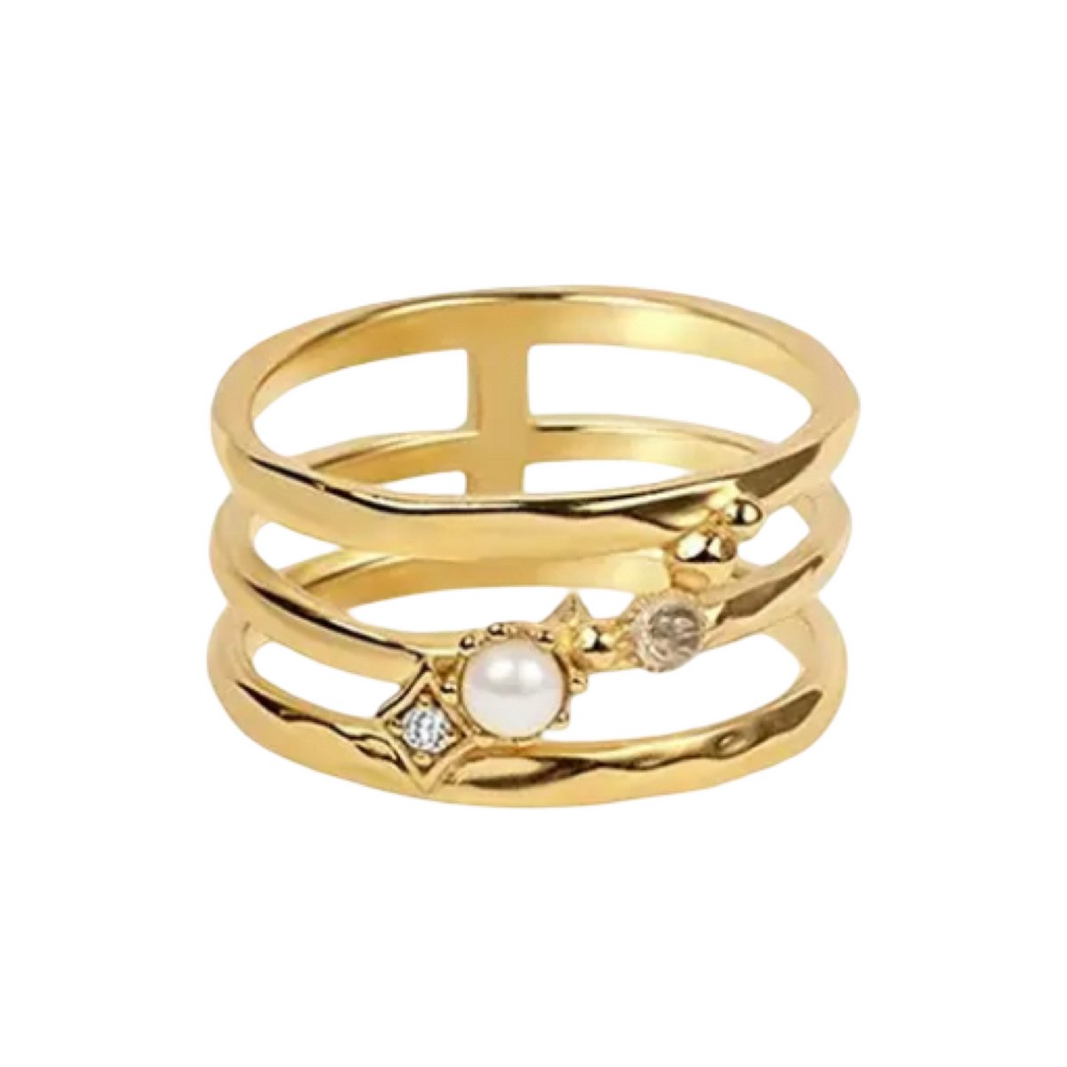Ring met parel/goldplated/Maat 57/Bling-it