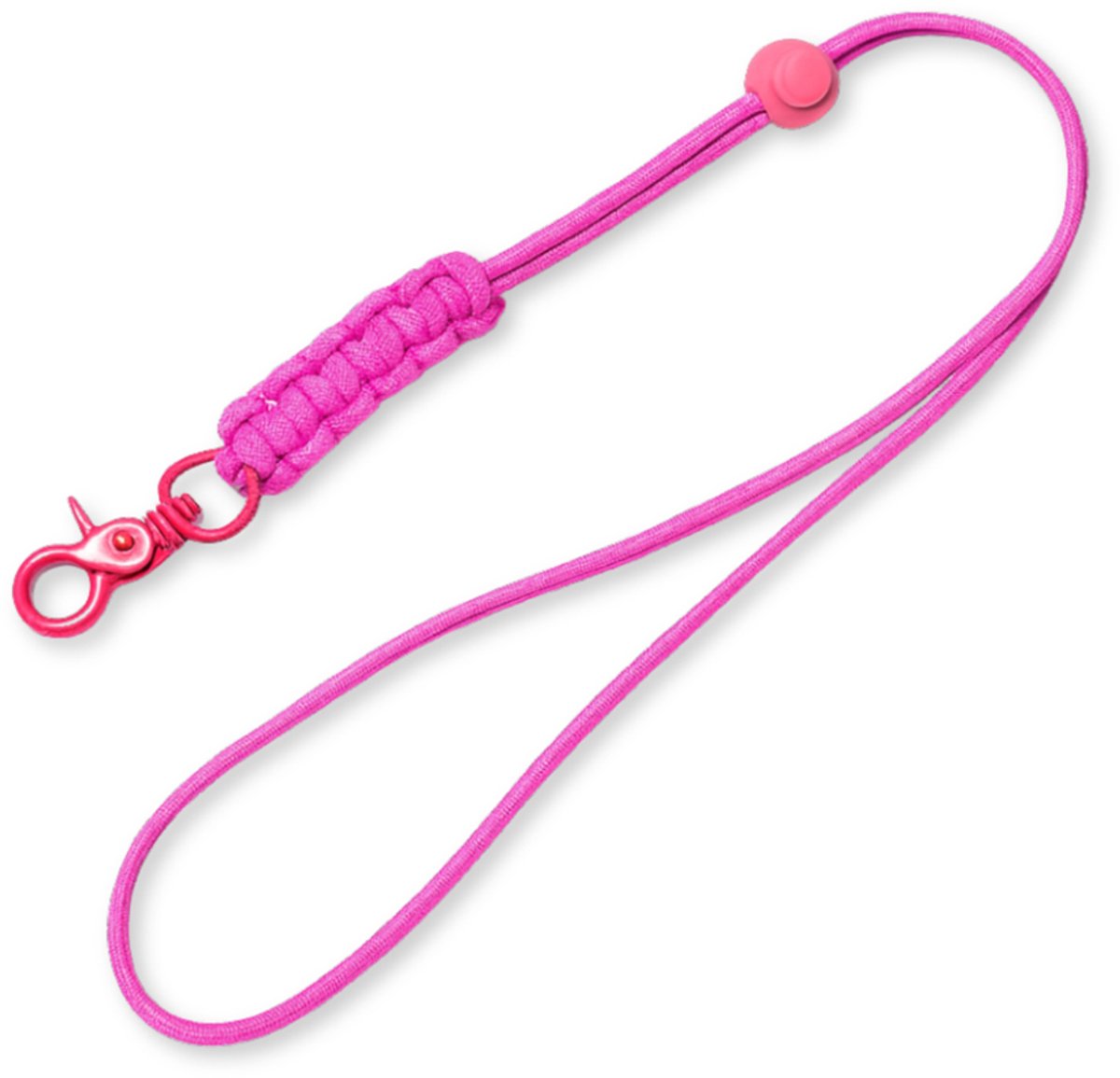 Travel Cords - Keycord gevlochten roze - Stevig nylon - Verstelbare lus