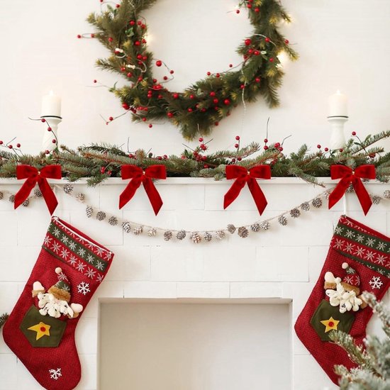 Nœuds En Velours Rouge – Décoration Sapin De Noël – Lot De 20 Ou 24 – DIY & Cadeaux Créatifs