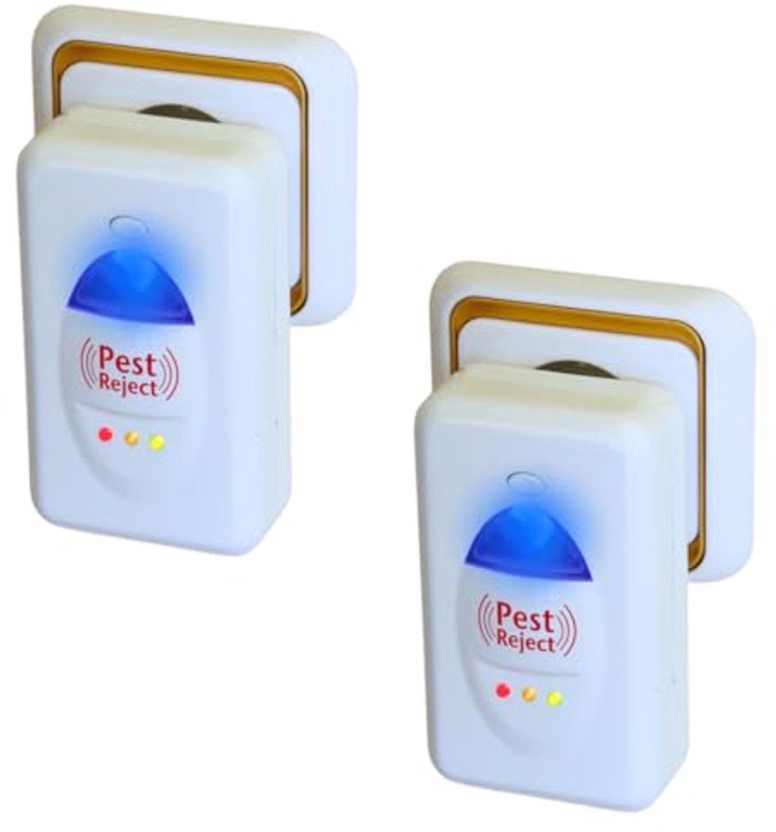 Ultrasone ongediertebestrijding, set van 2, ultrasoon afweermiddel voor muizen, insectenafweer, elektromagnetische technologie, afdekking tot 200 m²