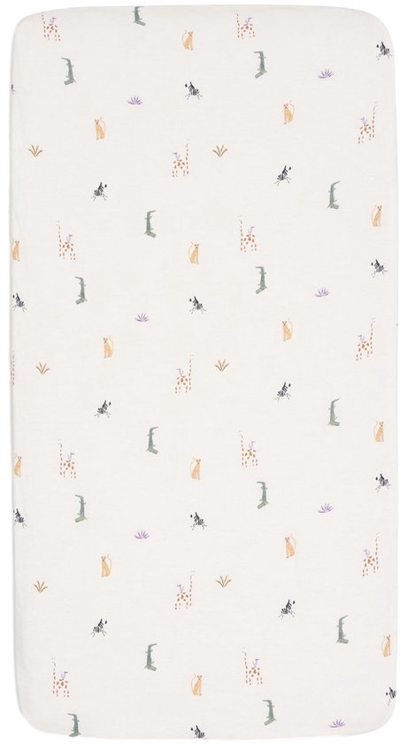 Jollein Baby - Hoeslaken Jersey 70/75x140/150cm - Ledikant Babybed - Zacht Katoen - Jungle Jambo