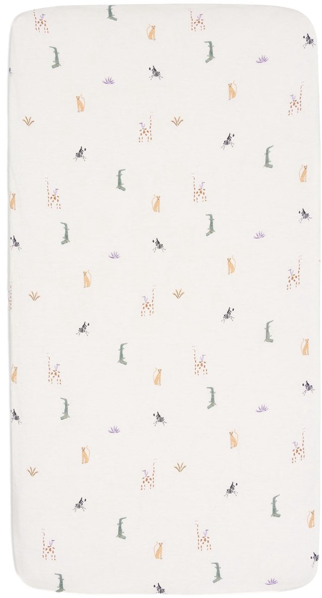 Jollein Baby - Hoeslaken Jersey 70/75x140/150cm - Ledikant Babybed - Zacht Katoen - Jungle Jambo