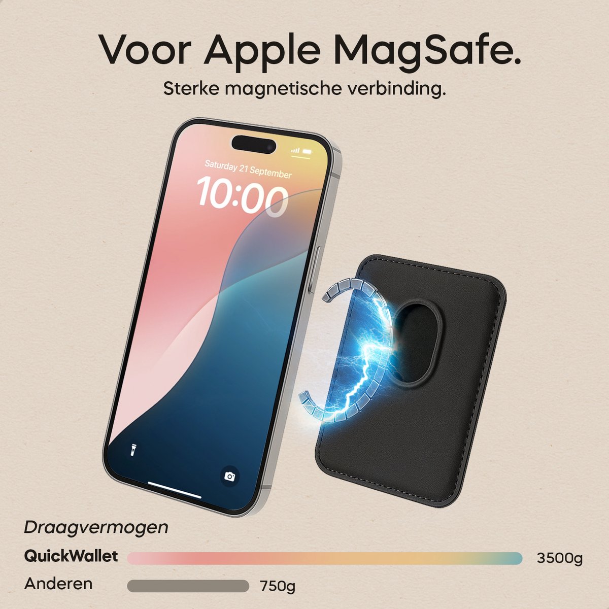 Solidenz 2 in 1 MagSafe Wallet Case voor iPhone 16 Pro Max Blauw