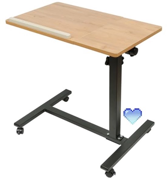 GCON Houten bijzettafel over de bank - Met 4 wielen - Virginia walnoot & Warm wit GCON Houten bijzettafel over de bank - Met 4 wielen - Virginia walnoot & Warm wit