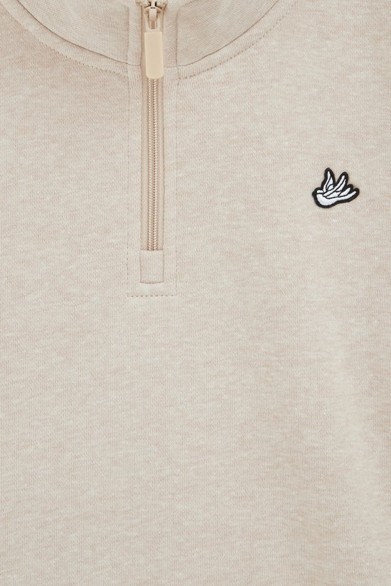 WE Fashion Jongens trui met quarter-zip en embroidery