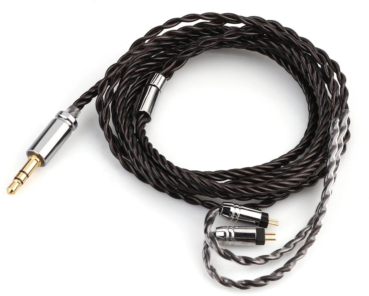 Tripowin Mirage - IEM Kabel - 3.5mm - 2 Pin - 1.2 Meter - 16 Kernen - Zwart