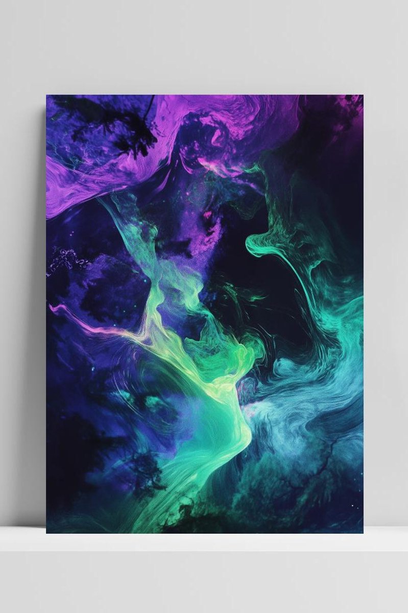 Noorderlicht Poster - Abstract Posters - Abstract - Metalen Wandbord - Met Ophangsysteem - 3mm Aluminium Dibond - DB6380KMD - Formaat 60 x 90cm