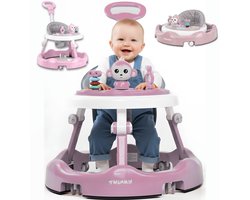 Twinky® Loopstoel Baby – Inklapbare Loopwagen met 3-delige speelset – Babywalker & Loopstoeltje inclusief Voetenmat en Steel