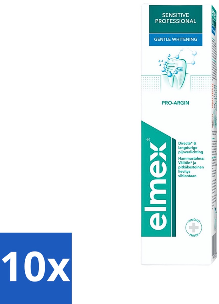 10 x Elmex Tandpasta Sensitive Professional Gentle Whitening 75 ml - Gevoelige Tanden - Tandpasta Whitening - Pro-Argin - Tandgevoeligheid - Tandpasta Voor Gevoelige Tanden
