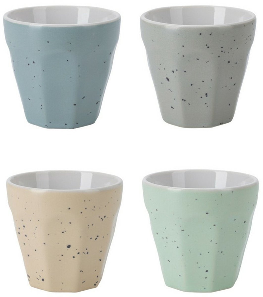 Excellent Houseware Koffiekopjes - beker set - 12x stuks - porselein - 90 ml - gekleurd