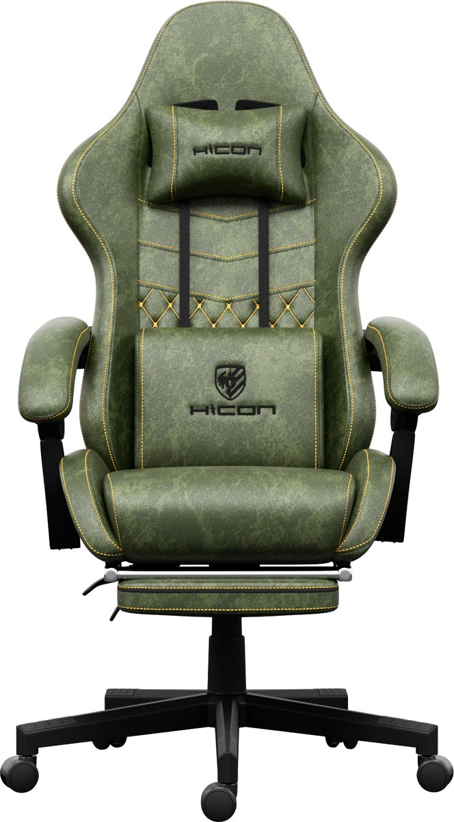 Gaming stoel - Gamestoel - Gaming Chair - Game stoel - Ergonomische - HICON® - Vittoria - Groen