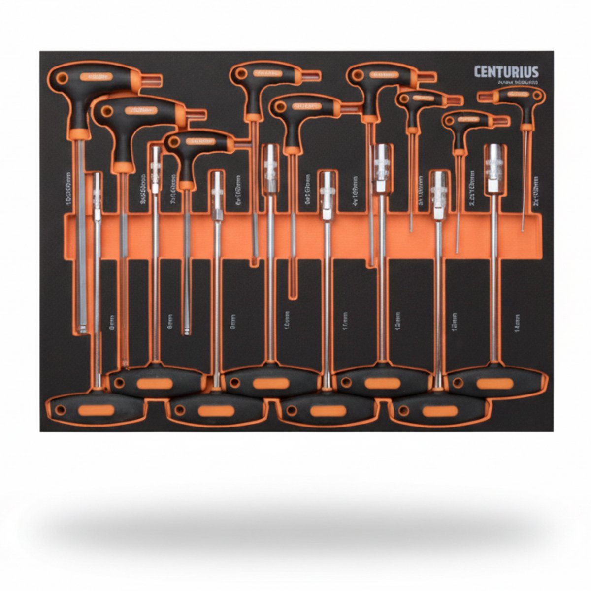 T-Greep Inbus- & Doppenset 18-delig – Softmodule 53×39×3 cm | Inbussleutels 2–8 mm (100–200 mm) & Doppen Ø 6–14 mm – Antislip & Professioneel