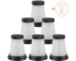HEPA Filter - 6 Stuks - Geschikt voor Moosoo K12 K12 PRO K13 - Stofzuigerfilter - Stofzuiger Accessoires - Vervanging Filter - Voor Handheld Draadloze Stofzuiger - Met Filterborstel