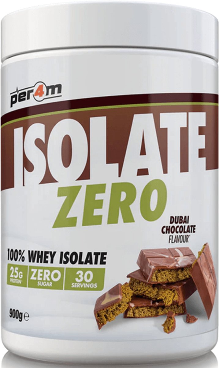 Per4m Whey Isolate Zero (900g) Dubai Chocolate - Eiwitten - Wei-eiwit isolaat