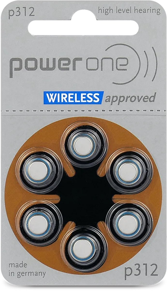 Power One by Varta Gehoorapparaat batterijen - 60 Stuks (10 Blisters a 6st) - P312 / PR312 / PR41