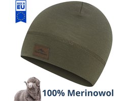 Fjord Nansen muts 100% Merinowol - one size - olijf - made in EU